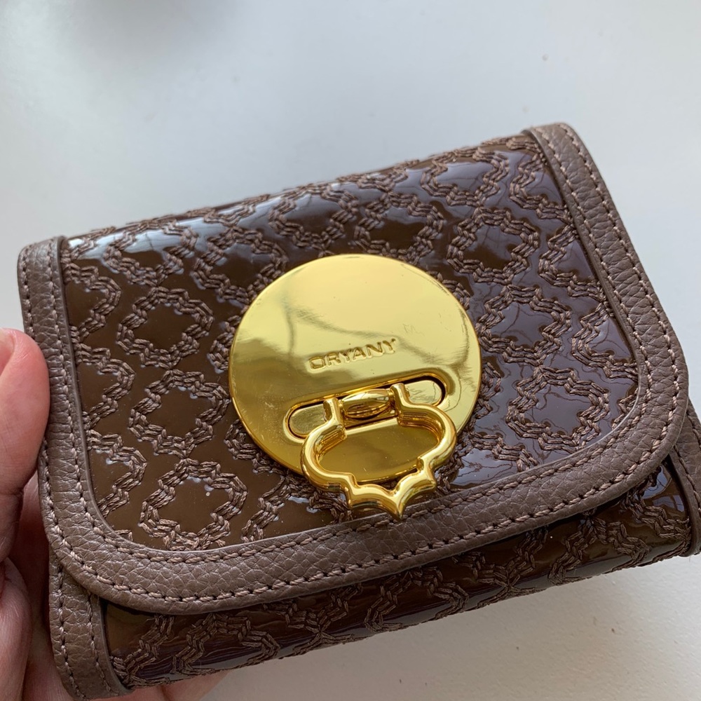 NEW orYANY patent Brooke leather wallet